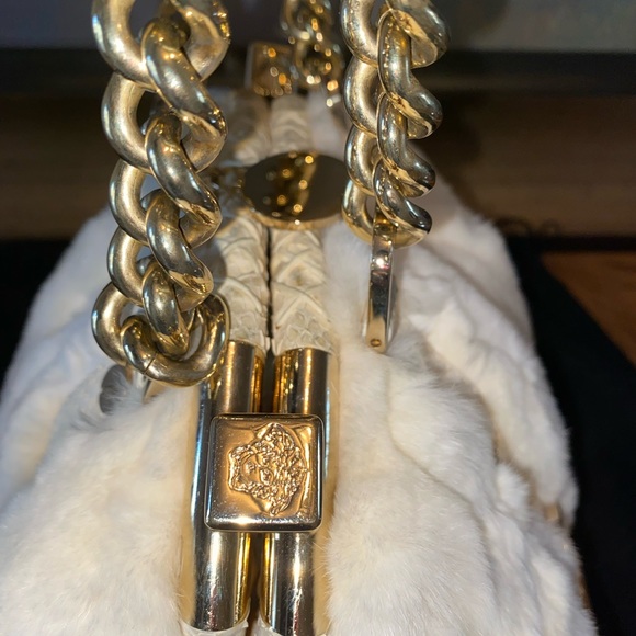 Versace Fur Off White Satchel - Picture 9 of 15